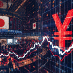 Japan new prime minister economy — concept of Japanese financial markets with stock charts, yen currency, and Tokyo Stock Exchange screens symbolizing economic outlook.